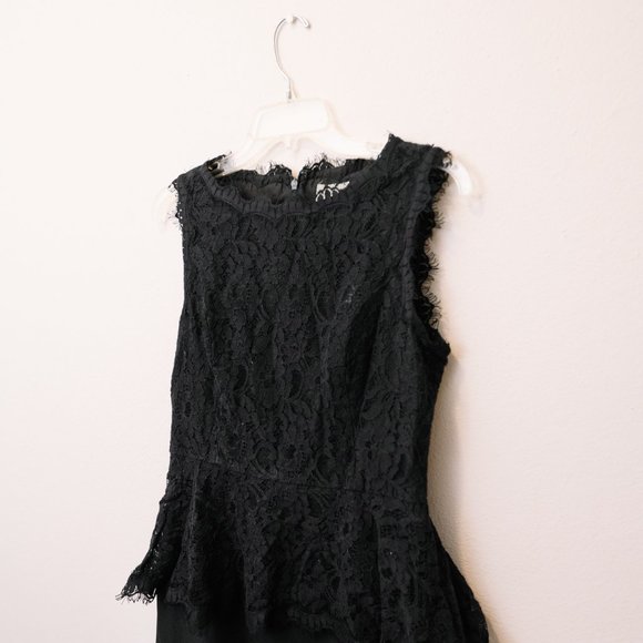 Elegant Maeve Black Peplum Lace Dress from Anthropologie - Caldora - Picture 4 of 6